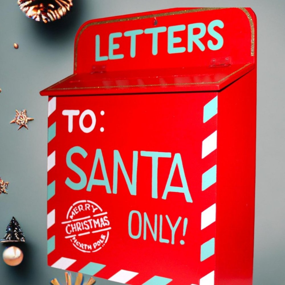 Letters To Santa Wooden Mailbox Christmas Decor